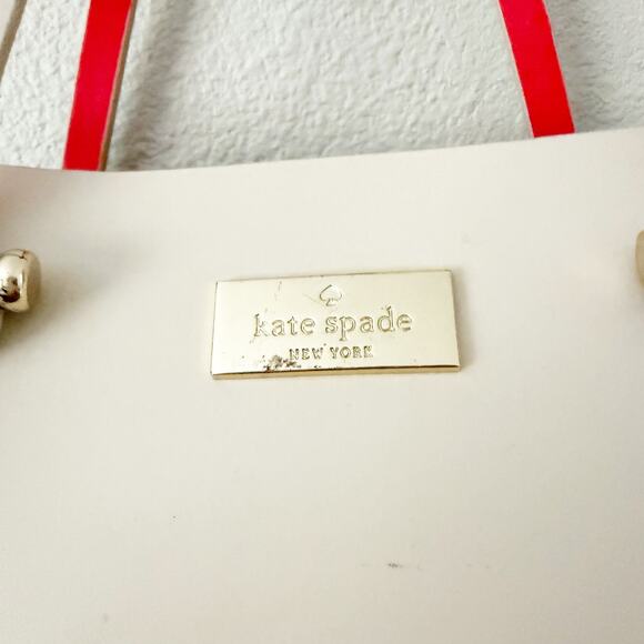 KATE SPADE | "Arbour Hill Elodie" Purse Nude Beige Bright Coral + Long Strap - Picture 5 of 14